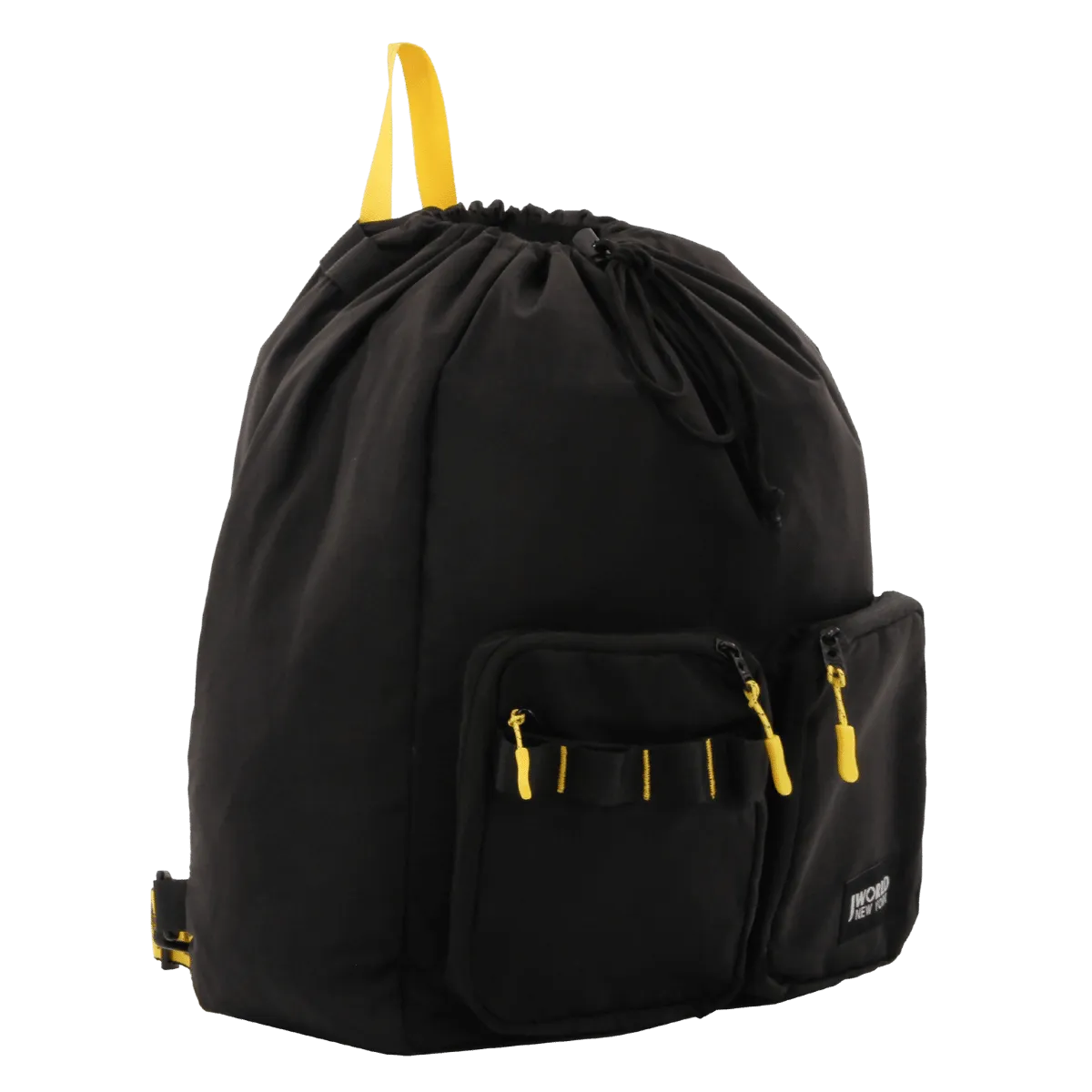 Mod Premium Drawstring Backpack in Black Yellow