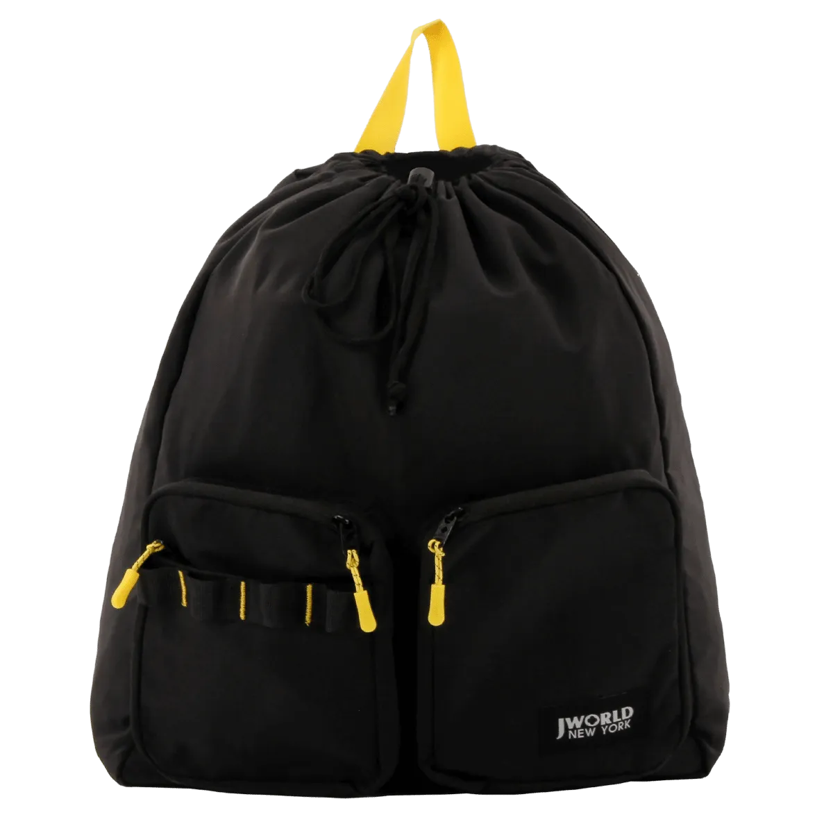 Mod Premium Drawstring Backpack in Black Yellow
