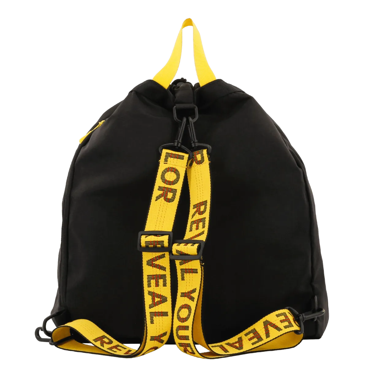 Mod Premium Drawstring Backpack in Black Yellow