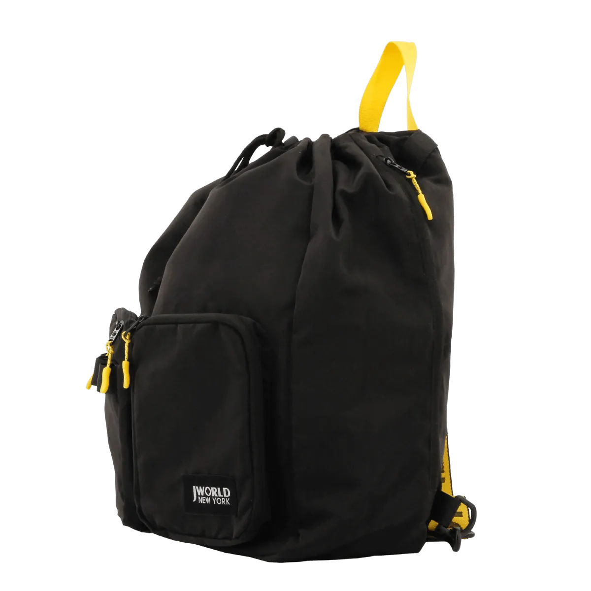 Mod Premium Drawstring Backpack in Black Yellow