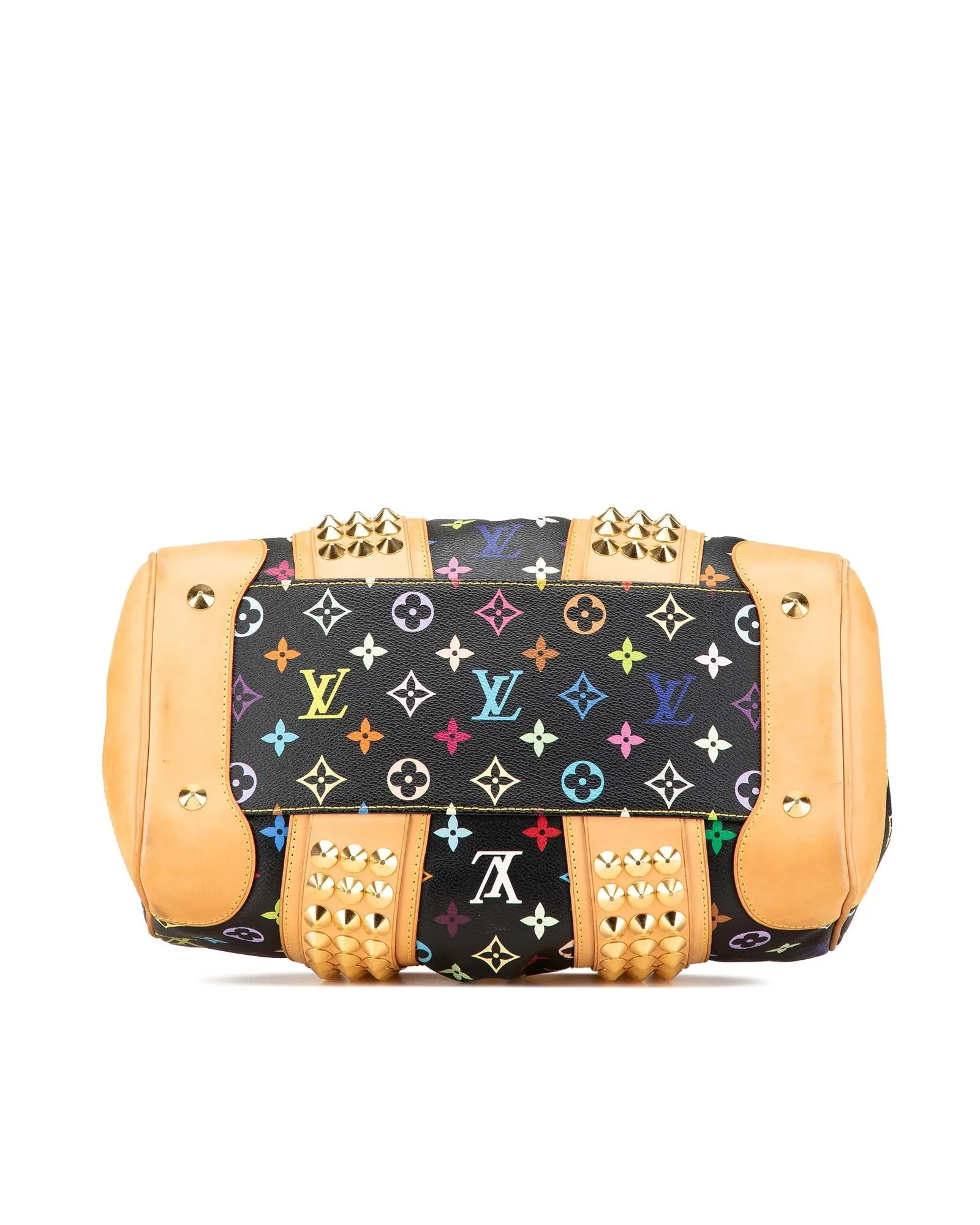 Monogram Multicolore Canvas Bag with Studded Leather Trim and Detachable Strap