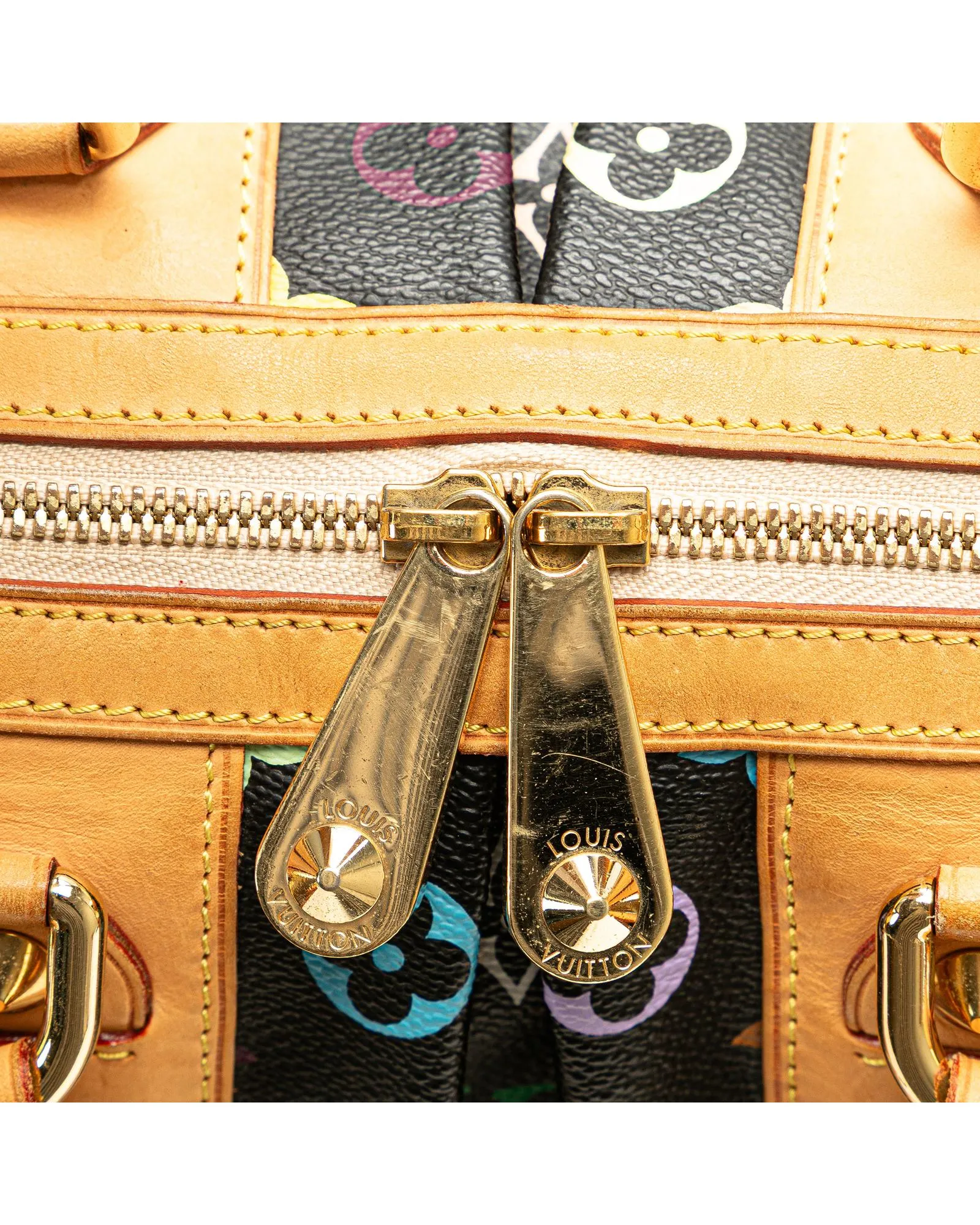 Monogram Multicolore Canvas Bag with Studded Leather Trim and Detachable Strap