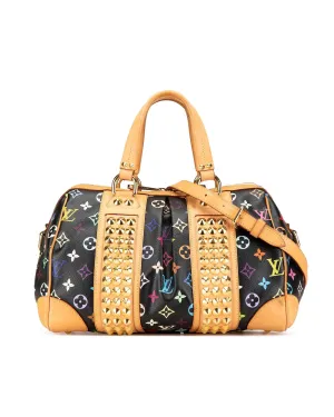Monogram Multicolore Canvas Bag with Studded Leather Trim and Detachable Strap