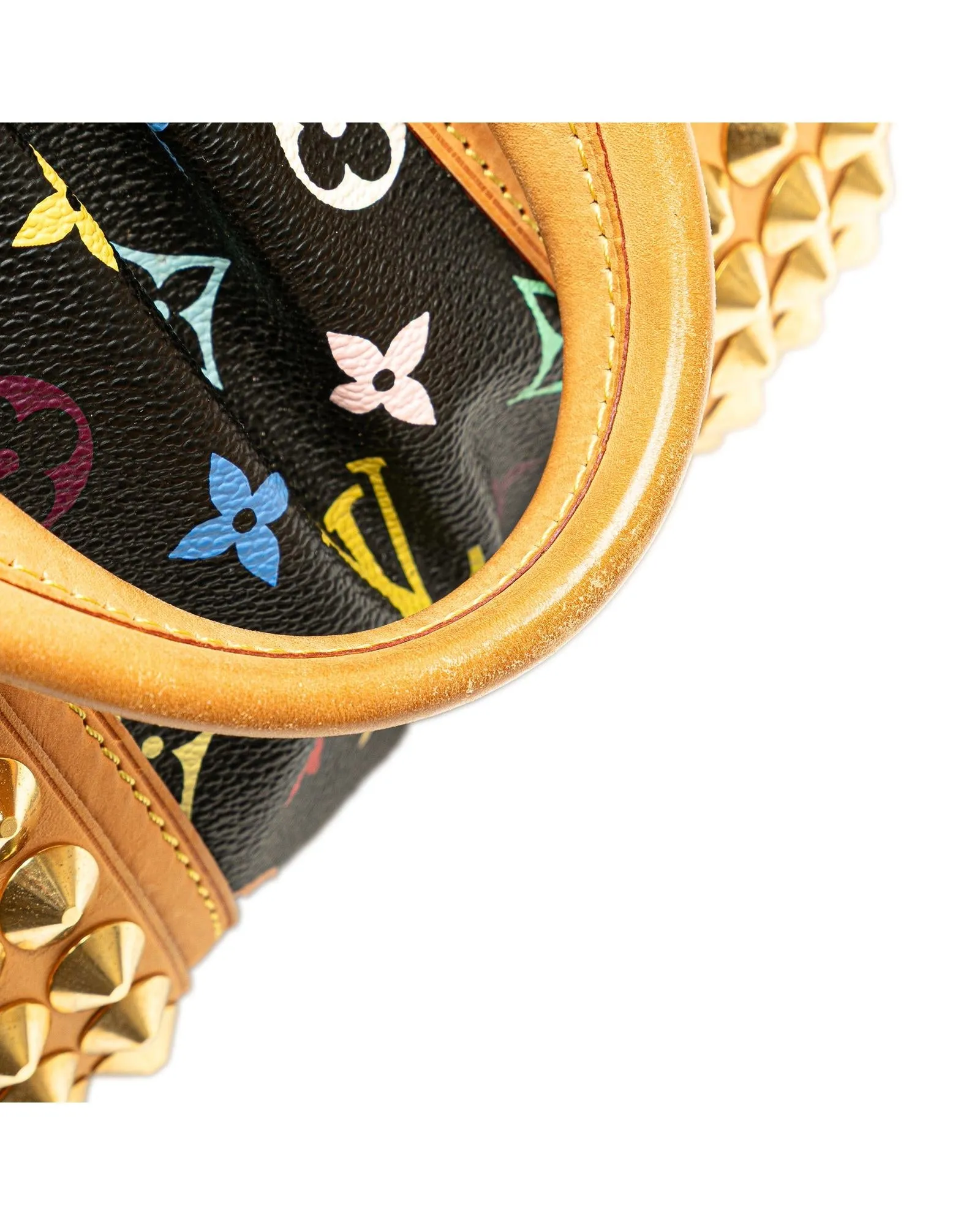 Monogram Multicolore Canvas Bag with Studded Leather Trim and Detachable Strap