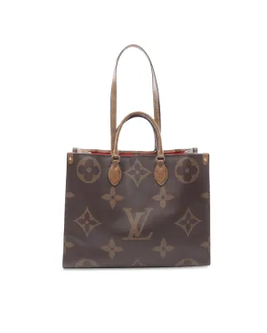 Monogram Reverse Giant OnTheGo GM Tote Bag with Rolled Handles and Shoulder Straps