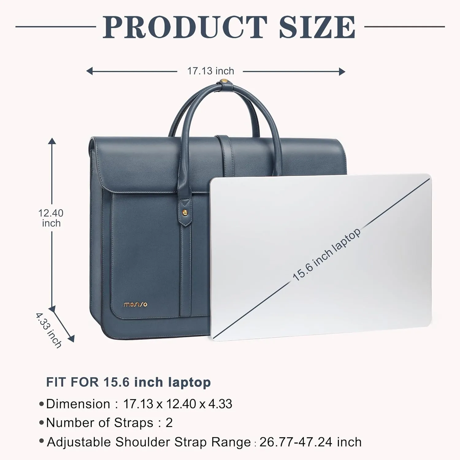 MOSISO 15-15.6 Inch PU Leather Laptop Shoulder Bag for Women - Convertible Backpack, 16 Inch Messenger, Casual Handbag, Work Briefcase, Travel Computer Bag With Bowknot, Peacock Blue