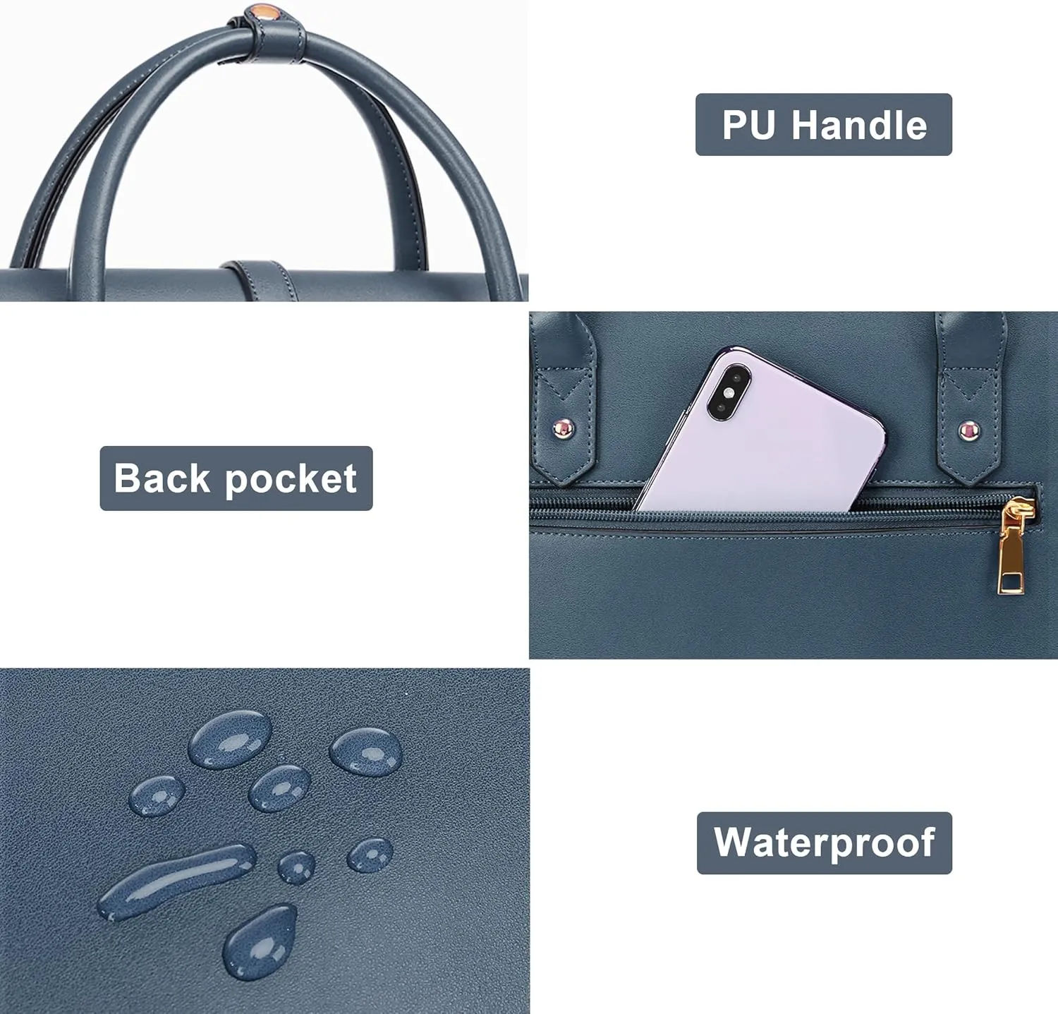 MOSISO 15-15.6 Inch PU Leather Laptop Shoulder Bag for Women - Convertible Backpack, 16 Inch Messenger, Casual Handbag, Work Briefcase, Travel Computer Bag With Bowknot, Peacock Blue