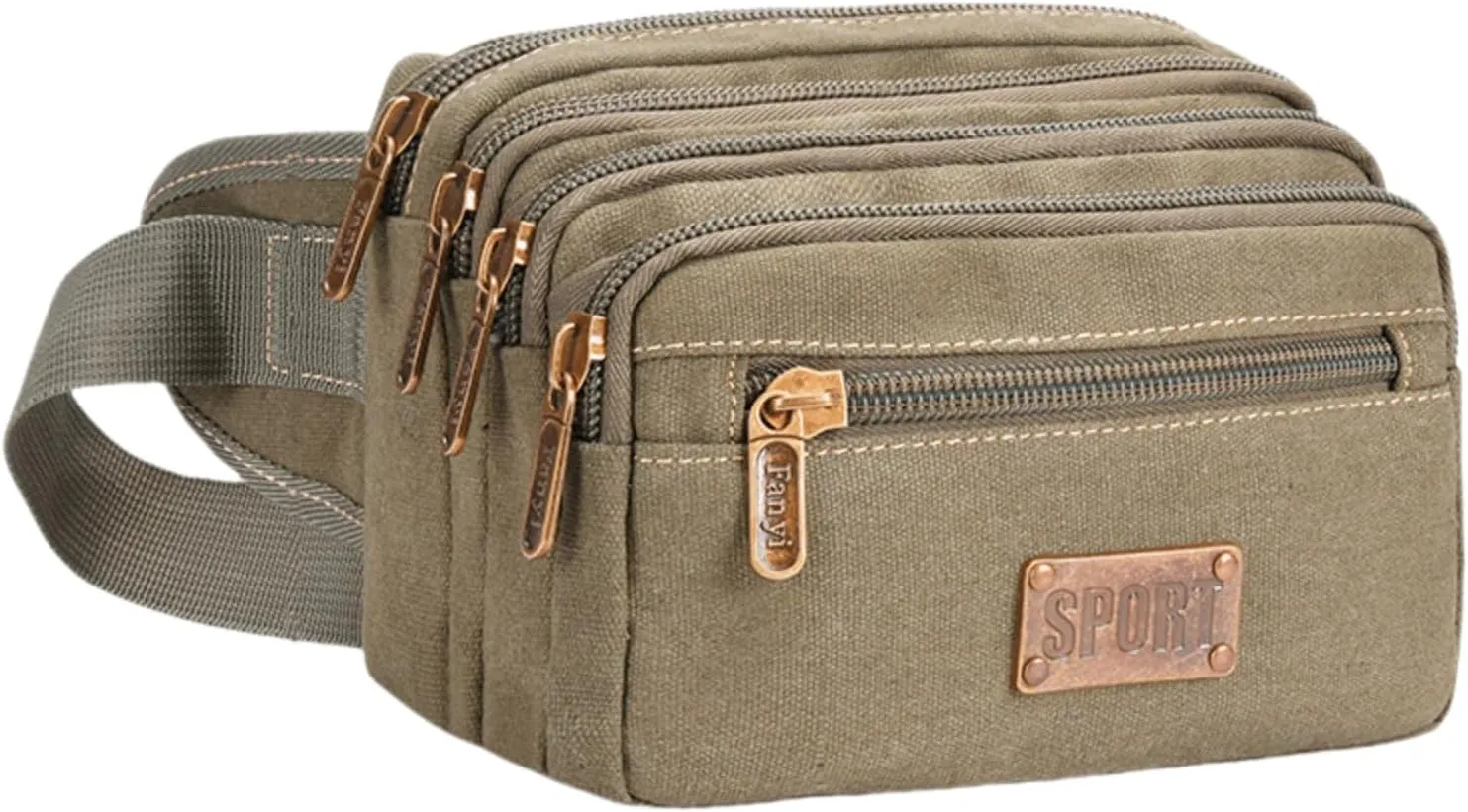 Multi-Layer Anti-Theft Fanny Packs For Women & Men Waist Pack Hip Bum Bag with Multi-Pockets Large Capacity Casual Waterproof Bum Bag forTraveling Casual Cycling Running Hiking (Brown)