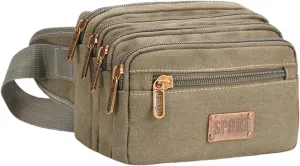 Multi-Layer Anti-Theft Fanny Packs For Women & Men Waist Pack Hip Bum Bag with Multi-Pockets Large Capacity Casual Waterproof Bum Bag forTraveling Casual Cycling Running Hiking (Brown)
