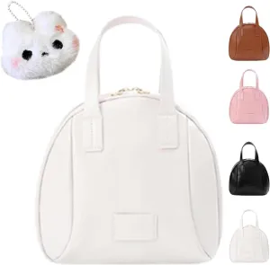 Multi-Layered Shell-Shaped Cosmetic Bag, Portable Large Capacity Pu Shell Waterproof Handbag Style Cosmetic Bag, Waterproof Portable Pouch (White)