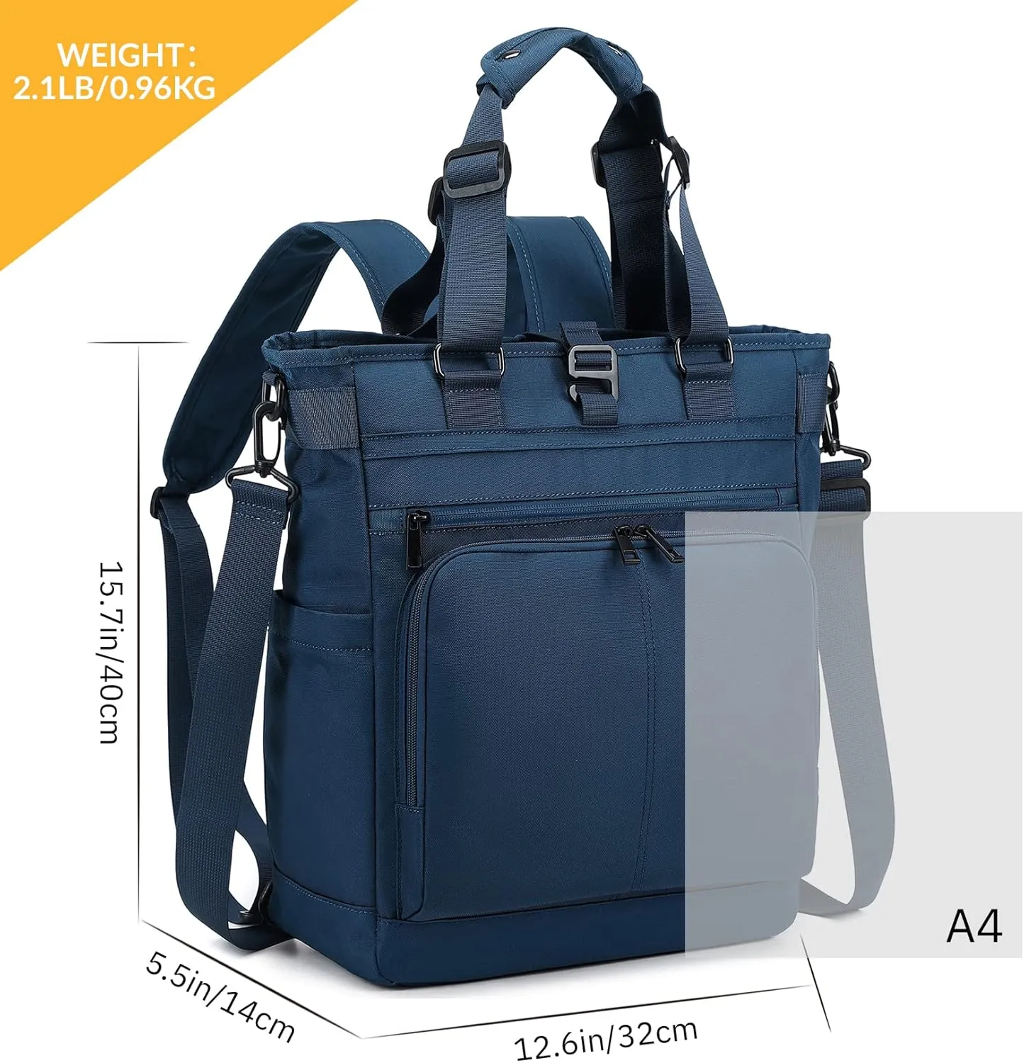 mygreen Tokyo Tote Messenger Backpack Convertible Tote Bag and Backpack, Fits 15.6" Laptop