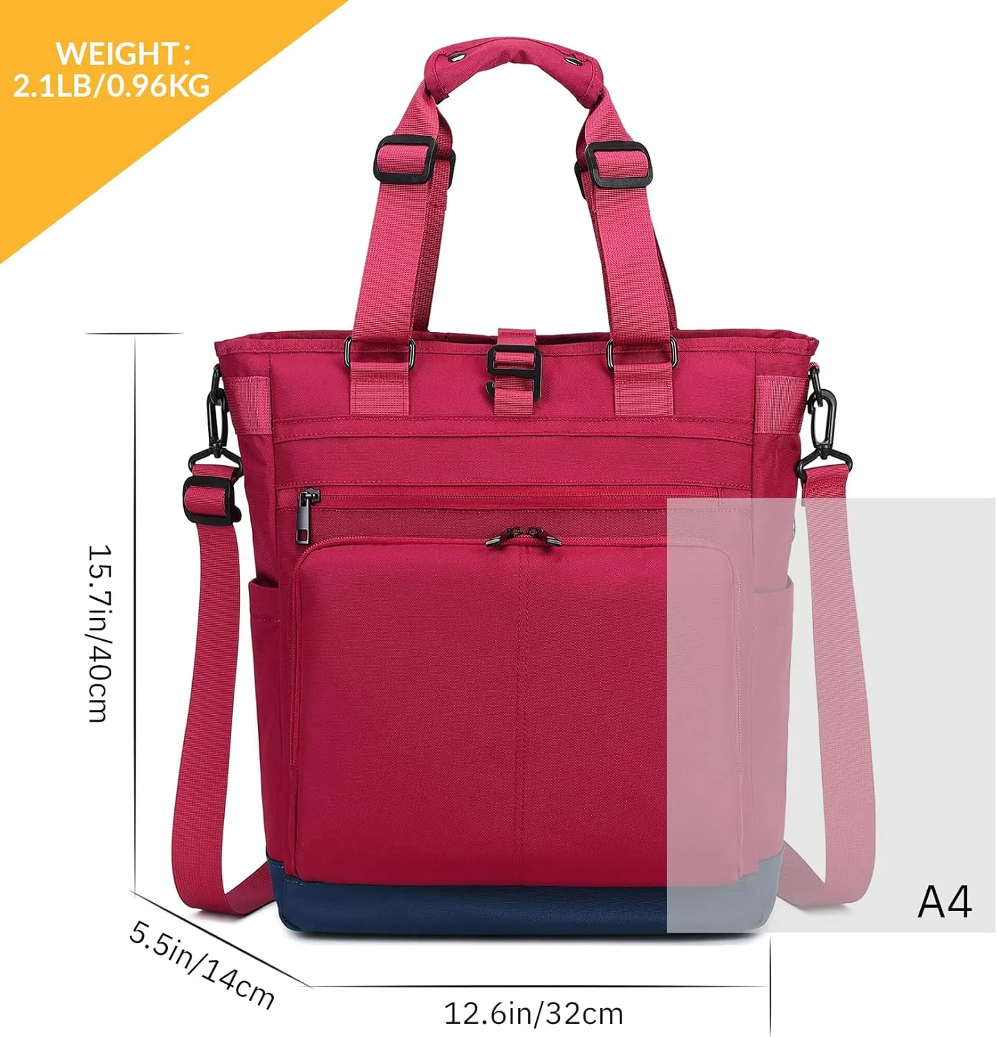 mygreen Tokyo Tote Messenger Backpack Convertible Tote Bag and Backpack, Fits 15.6" Laptop