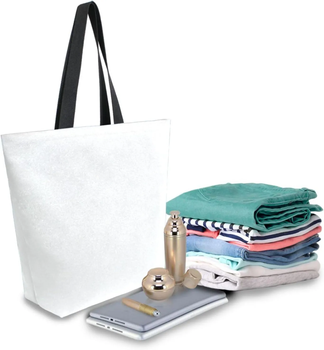 Naanle Personalized Wedding Canvas Tote Bag - Large Women's Casual Shoulder Handbag - Customized Floral Reusable Cotton Bag Gift for Bride