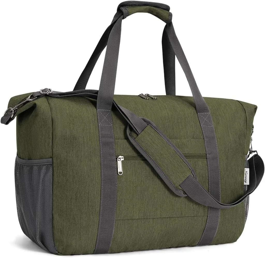 Narwey 18x14x8 Inches Travel Bag Spirit Airlines Frontier Personal Item Bag, Travel Duffel With Wet Pocket Carry on Bag for Airplane Underseat Duffle Overnight for Women and Men (Army Green)