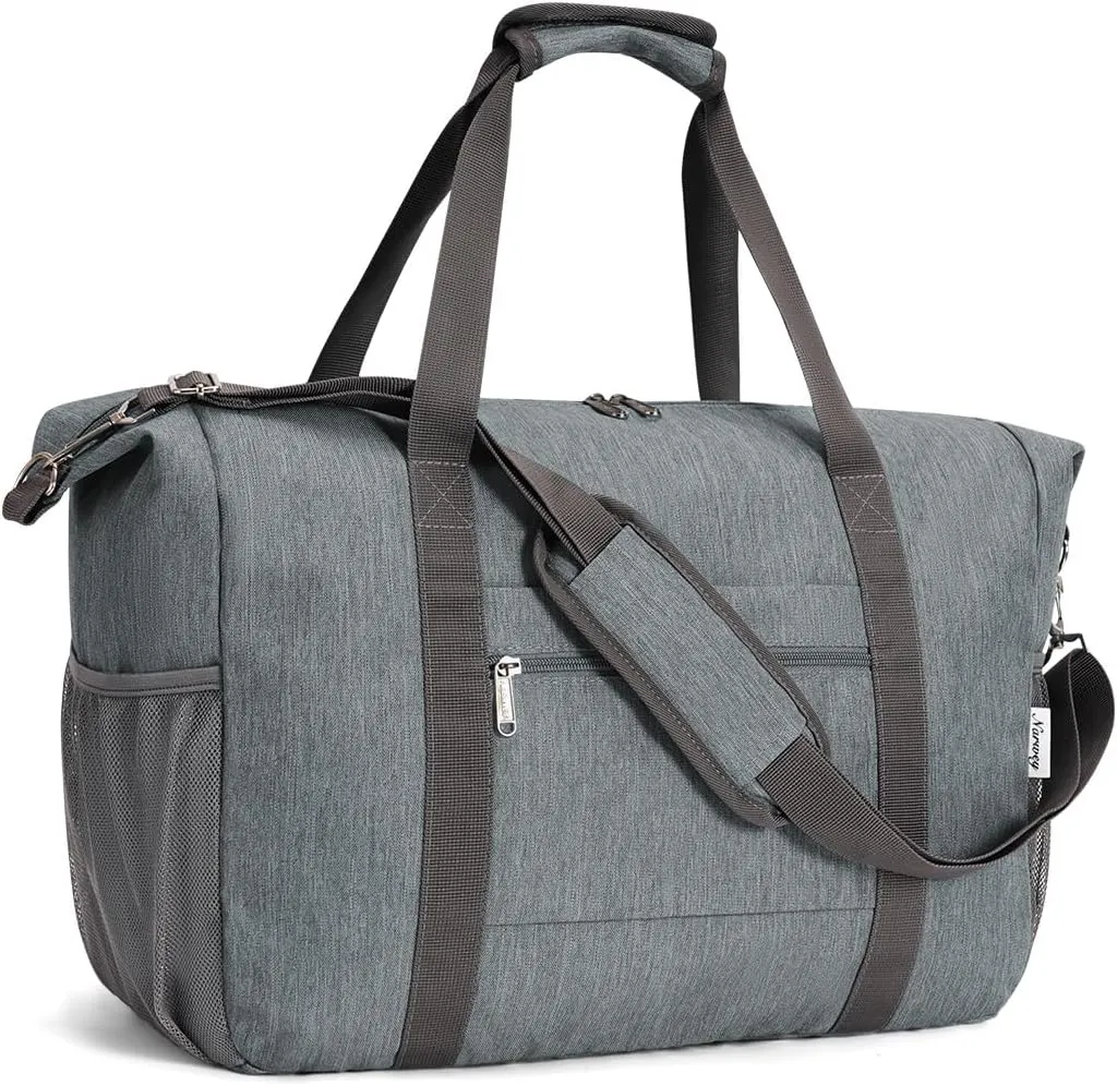 Narwey 18x14x8 Inches Travel Bag Spirit Airlines Frontier Personal Item Bag, Travel Duffel With Wet Pocket Carry on Bag for Airplane Underseat Duffle Overnight for Women and Men (Grey)