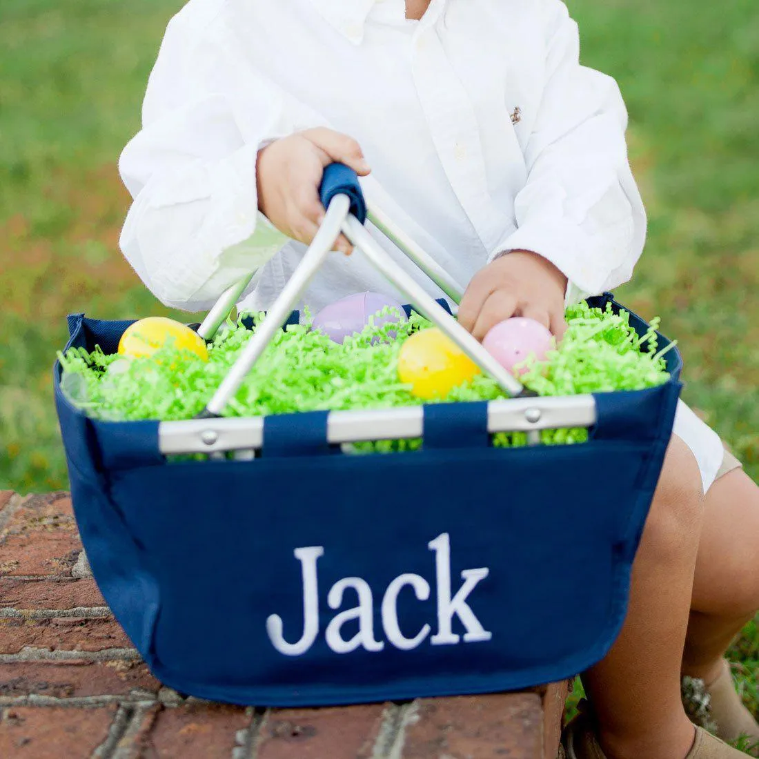Navy Mini Market Tote - Personalized