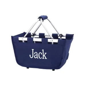 Navy Mini Market Tote - Personalized