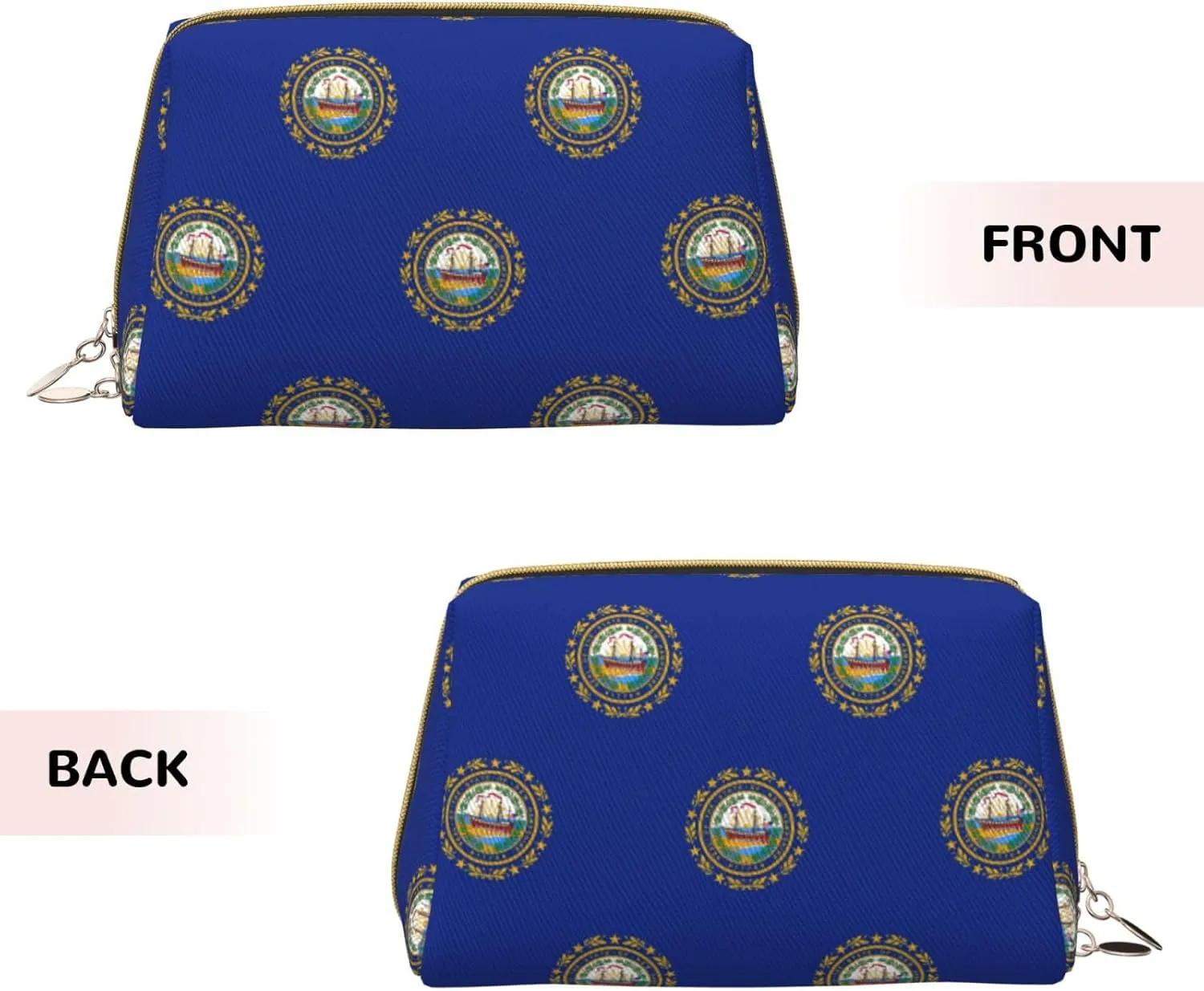 New Hampshire State Flag Toiletry Travel Bag, Portable Cosmetic Organizer For Women, On-The-Go