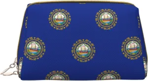 New Hampshire State Flag Toiletry Travel Bag, Portable Cosmetic Organizer For Women, On-The-Go