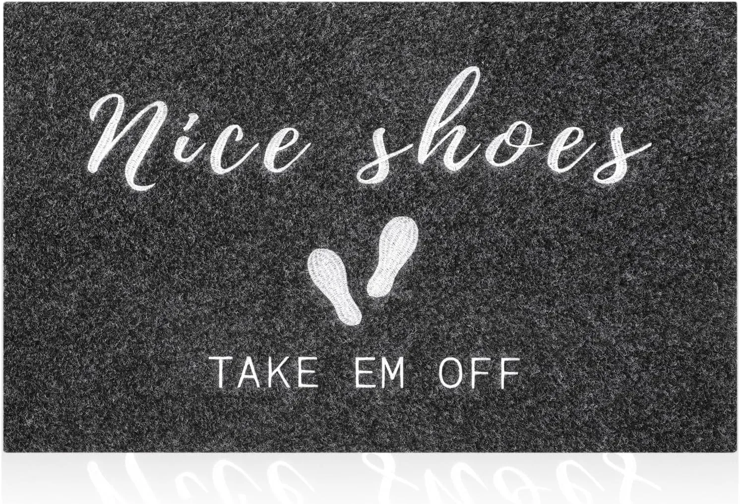 Nice Shoes Take Off Doormat Non Slip Outdoor Indoor Welcome Mat Super Absorb Mud Easy to Clean Front Door Home Mats for Entrance,Patio,High Traffic Areas Grey