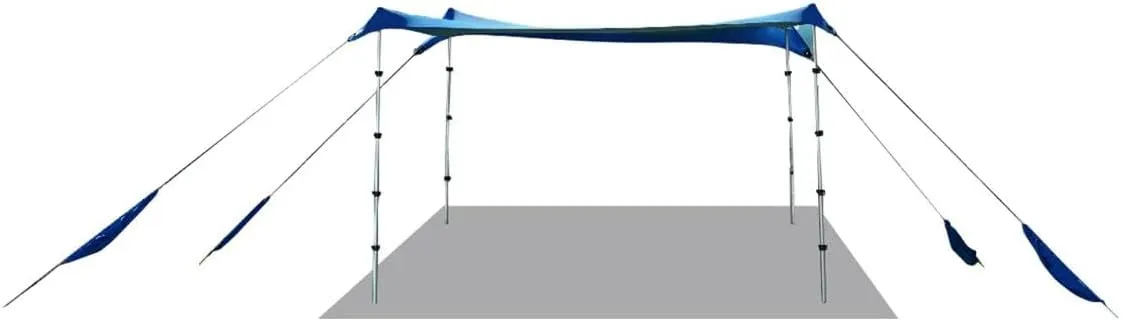 Nomad Beach Shade | 9x8.5 ft. Beach Tent Sun Shelter with UPF50  Protection, Adjustable Shade Tent | Quick 5-Min Setup, 25 MPH Windproof, Light & Compact, Works on Grass & Sand | 4-Posts