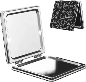 Nordic Pirate Symbols Pattern Women Small Makeup Mirror Compact Handheld Cosmetic Mirror for Purse Pocket