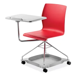NPS® CoGo Mobile Tablet Chair, Supports Up to 440 lb, 18.75" Seat Height, Red Seat, Red Back, Chrome Frame