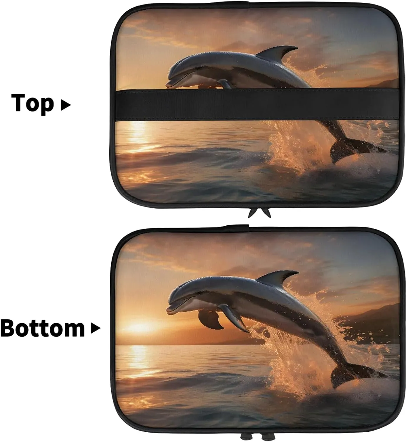 Ocean Dolphin Travel Toiletry Bag Large Capacity Makeup Case Organizer with Handle Cosmetic Case for Women Girls