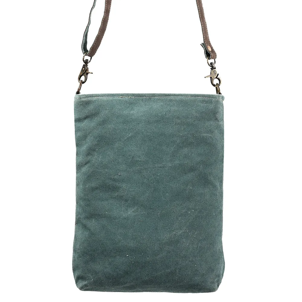 OHLAY MESSENGER Upcycled Wool Upcycled Canvas  Genuine Leather women bag western handbag purse