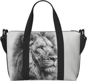 old lion print Travel Duffel Bag, Sports Tote Gym Bag, Swim Pool Bag Large Shoulder Tote Bag for Beach Weekender
