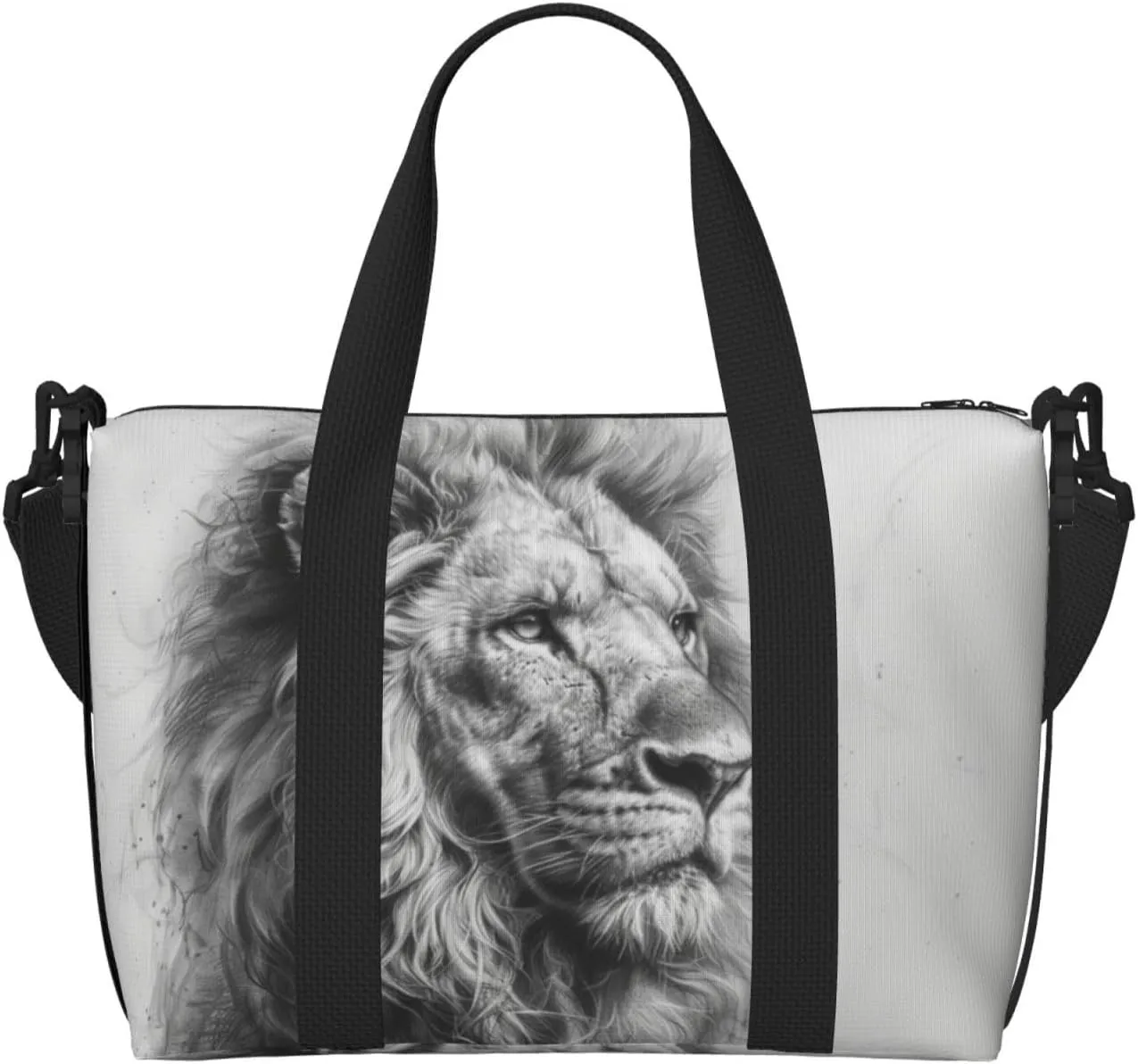 old lion print Travel Duffel Bag, Sports Tote Gym Bag, Swim Pool Bag Large Shoulder Tote Bag for Beach Weekender