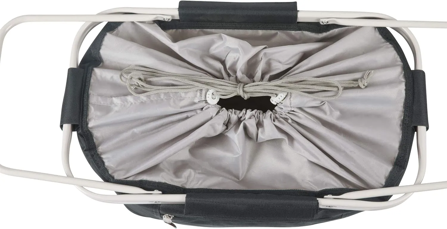 ONIVA - a Picnic Time brand Metro Shopping Basket - Insulated Picnic Basket - Collapsible Market Basket - Utility Tote Cooler Bag