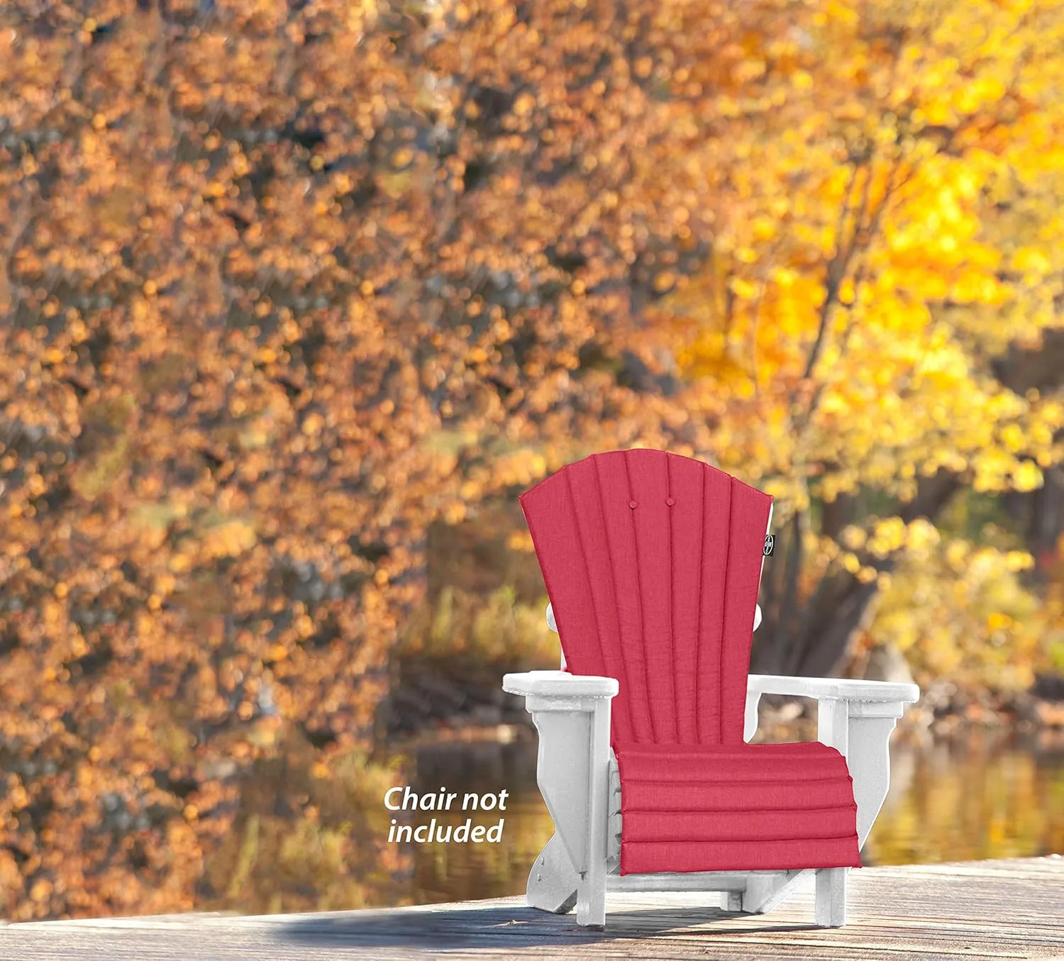 Outdoor All-Weather Patio Chair seat Cushion , Quick Drying Olefin Fabric - Adirondack Chair Cushion for Your Chair-Chair not Included (Haute red)