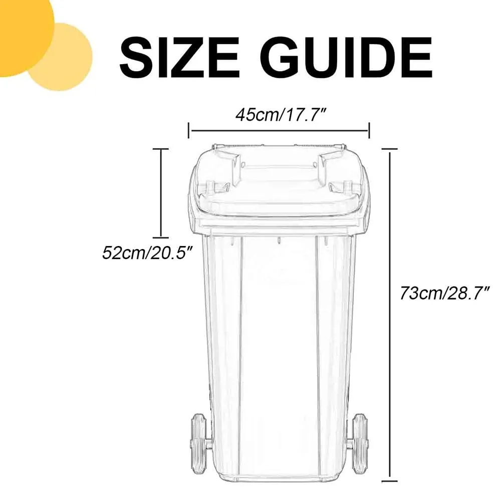 Outdoor Garbage Can with Wheels and Lid - Portable Trash Can for Patio, Backyard, Roadside - Features Smooth Movement and Side Grooves