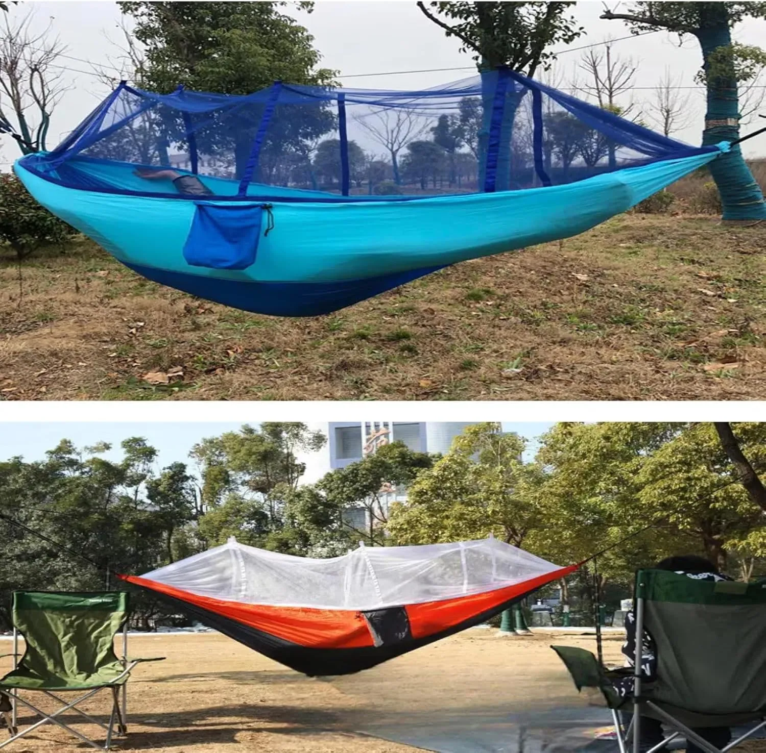 Outdoor Mosquito net Hammock Double 210t Nylon Parachute Cloth air Camping Tent