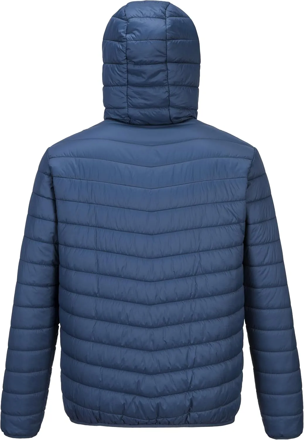 Outdoor Ventures Men's Lightweight Packable Hooded Puffer Jacket Insulated Winter Coat for Snow Ski Traveling