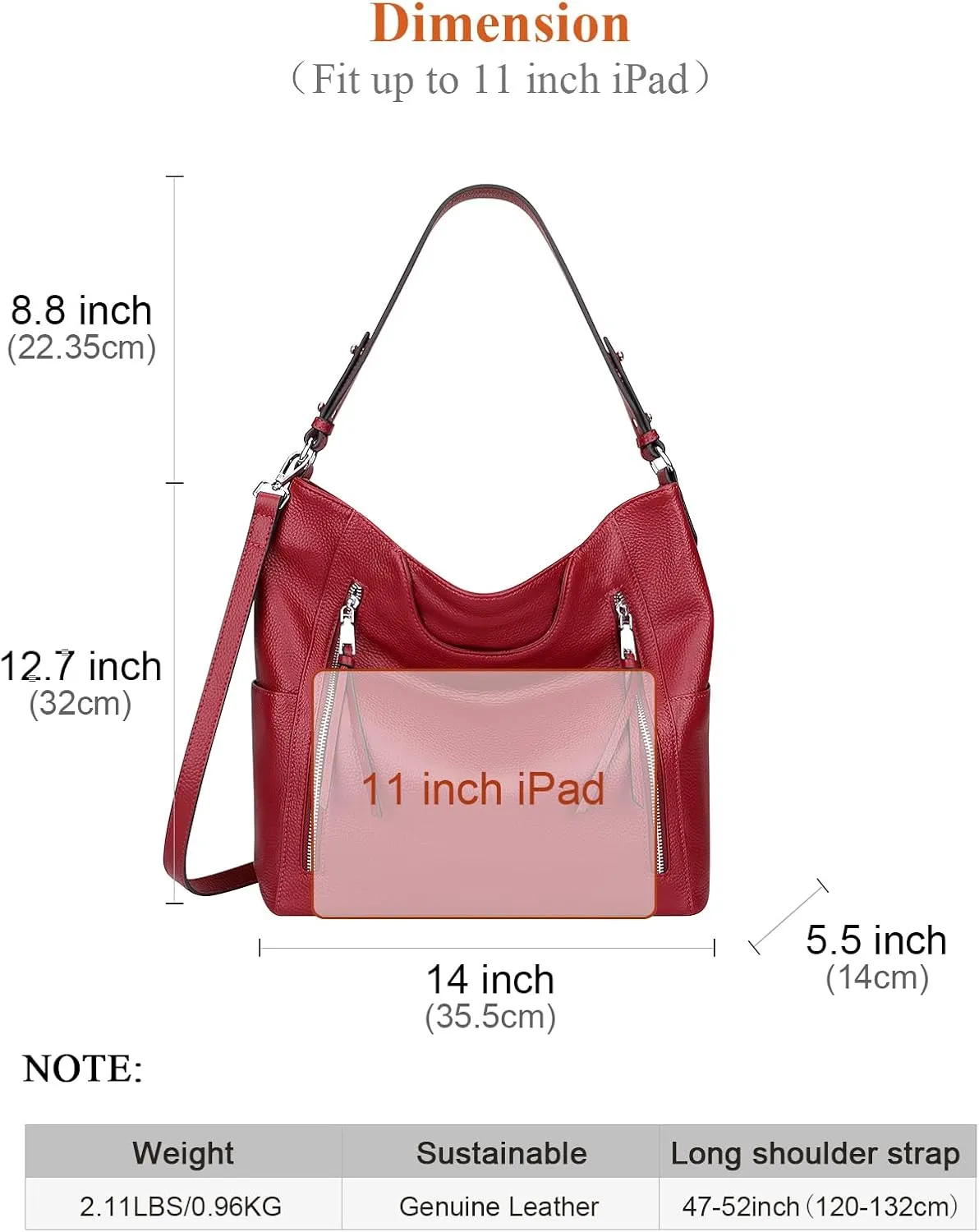 Over Earth Genuine Leather Hobo Bags for Women Soft Purses and Handbag Ladies Casual Shoulder Bag