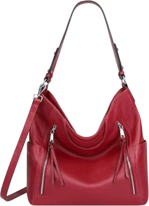 Over Earth Genuine Leather Hobo Bags for Women Soft Purses and Handbag Ladies Casual Shoulder Bag