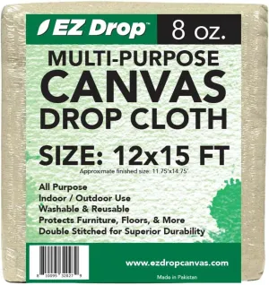 Painter's Large Canvas Fabric Drop Cloth for Painting (12 ft. x 15 ft.)