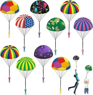 Parachute Toy Outdoor Flying Parachute for Kid, Throwing Children's Flying Toys with Small Figures, Top Indoor & Outdoor Hand Throw Soliders for 3 4 5 6 7 8 9 10 11 12 Year Old (10PCS)