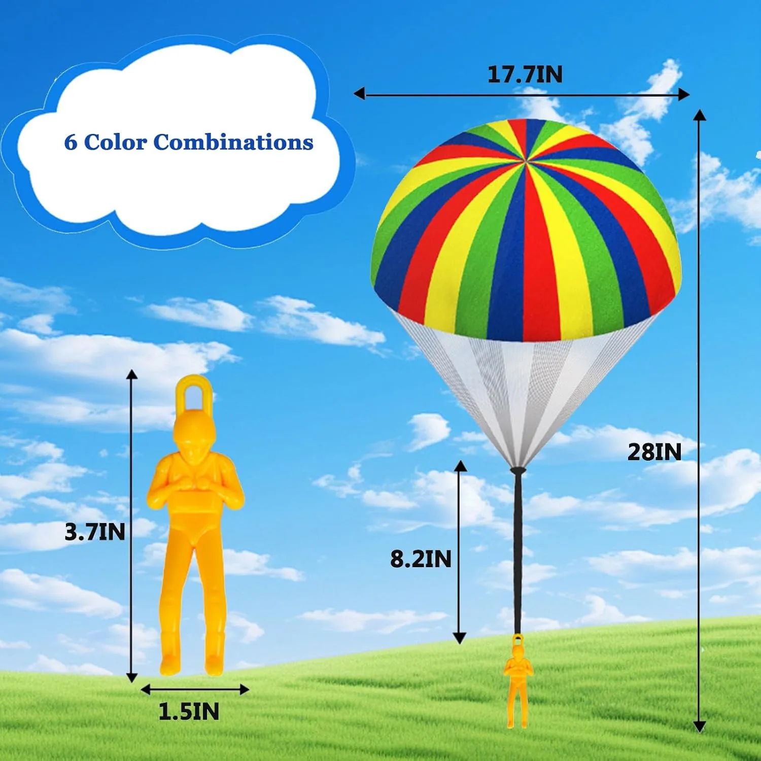 Parachute Toy Outdoor Flying Parachute for Kid, Throwing Children's Flying Toys with Small Figures, Top Indoor & Outdoor Hand Throw Soliders for 3 4 5 6 7 8 9 10 11 12 Year Old (10PCS)