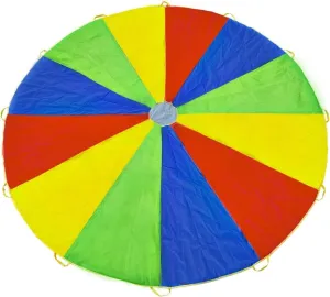 Parachute with Handles 6ft 8ft 10ft 12ft 16ft 20ft Play Parachute Games for Outdoor Team Games,You Can Also Use it for Trampoline Cover Picnic Mat Furniture Cover