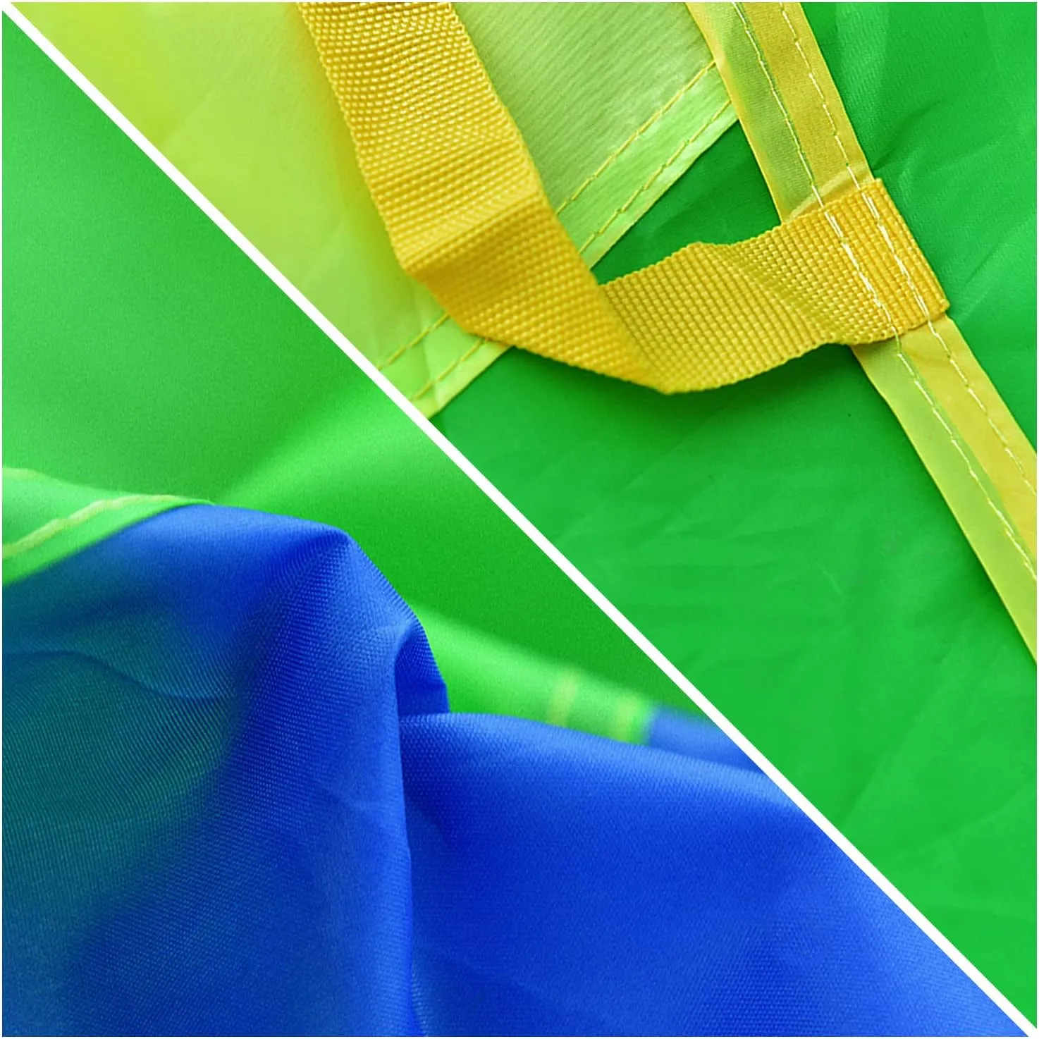 Parachute with Handles 6ft 8ft 10ft 12ft 16ft 20ft Play Parachute Games for Outdoor Team Games,You Can Also Use it for Trampoline Cover Picnic Mat Furniture Cover