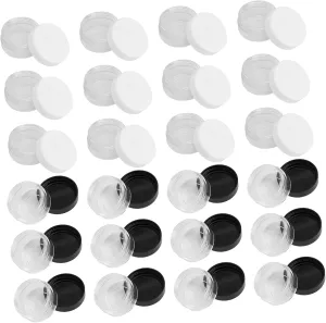 PartyKindom 30pcs Cream Travel Jars Lids Round Makeup Containers Leakproof Sample Boxes Portable Travel Size Jars Face Storage Boxes