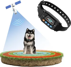 PATPET Wireless Dog Fence GPS Dog Collar Fence System - Electric Fence for Dogs with Open Area/Outdoor, Adjustable 33-9999 Yd Radius, (No) Shock Modes, Use for Medium/Large Dogs Not for Small Dogs
