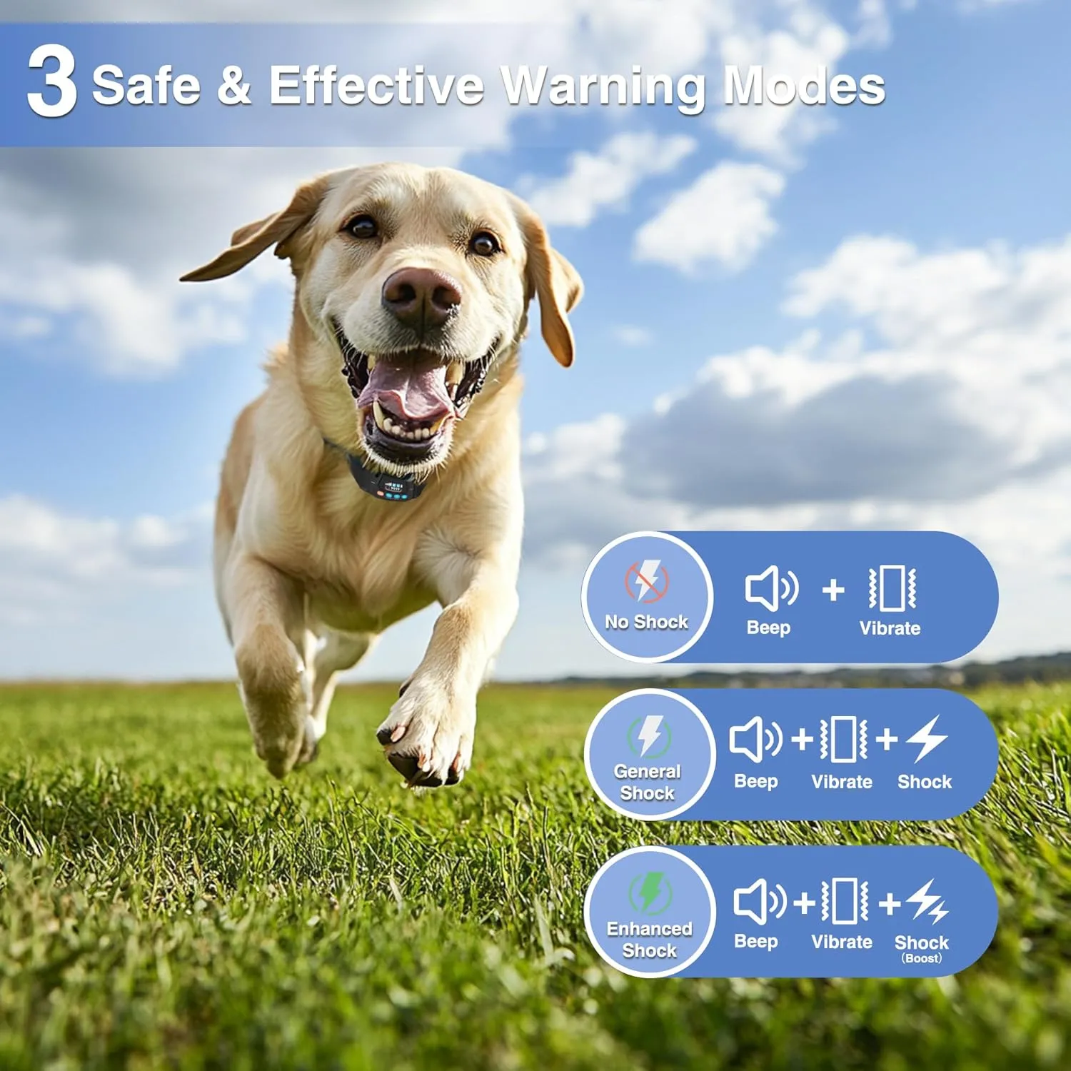 PATPET Wireless Dog Fence GPS Dog Collar Fence System - Electric Fence for Dogs with Open Area/Outdoor, Adjustable 33-9999 Yd Radius, (No) Shock Modes, Use for Medium/Large Dogs Not for Small Dogs