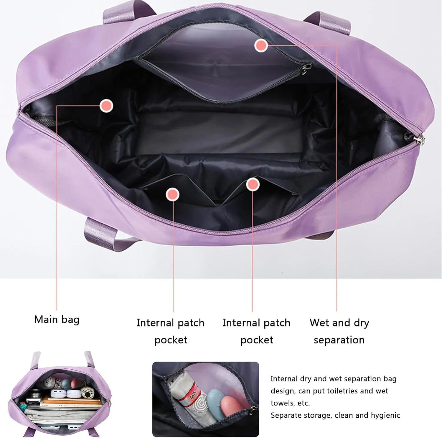 Pepepo Travel Bag with Wheels, 36/55L Klarson Expandable Bag with Wheels, 2025 New Large Capacity Travel Bag - Universal Wheel Removable, Expandable Foldable Duffle Bags (Gray)