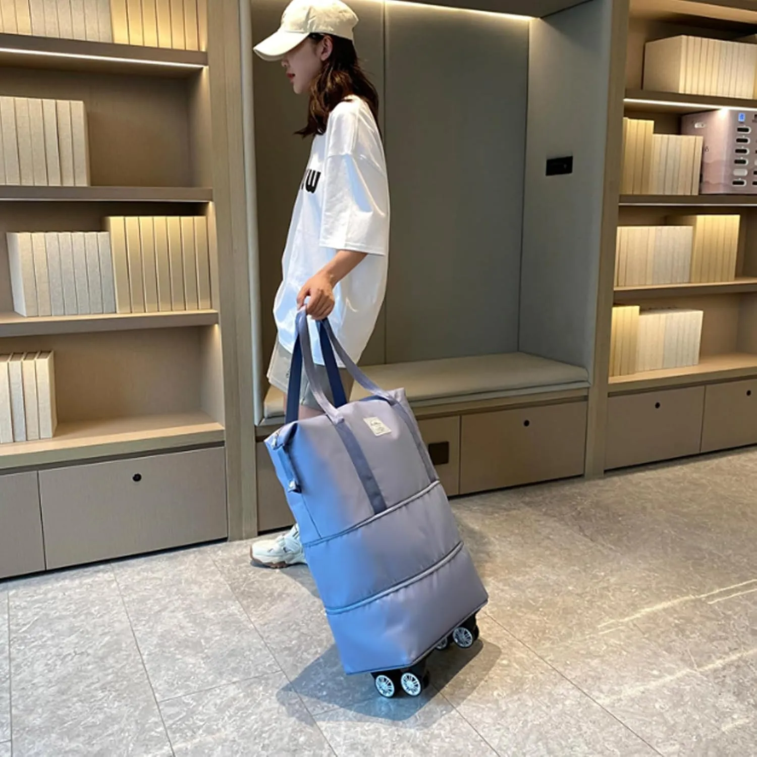 Pepepo Travel Bag with Wheels, 36/55L Klarson Expandable Bag with Wheels, 2025 New Large Capacity Travel Bag - Universal Wheel Removable, Expandable Foldable Duffle Bags (Gray)