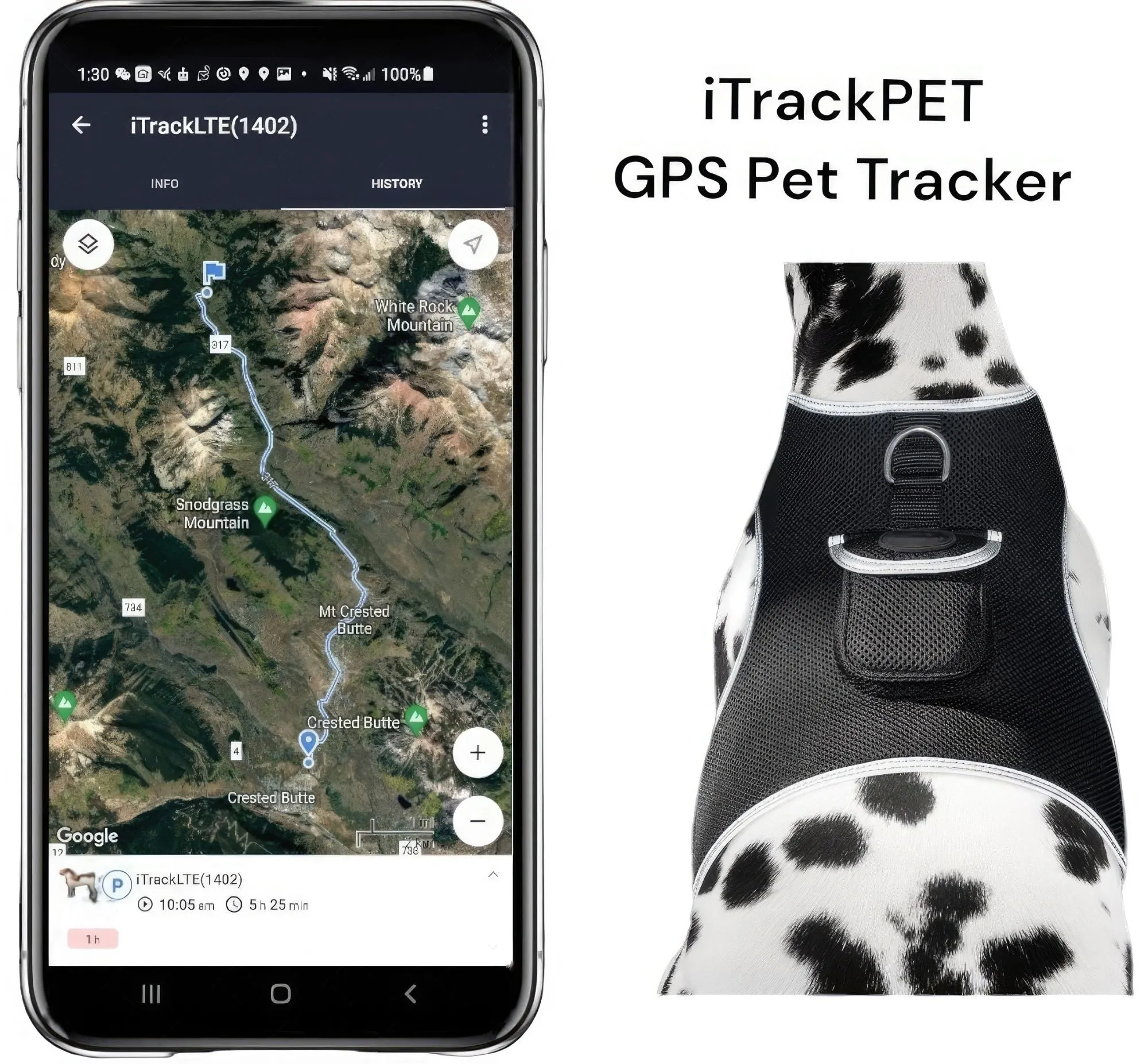 Pet Tracker GSM GPS Collar Mount - Realtime