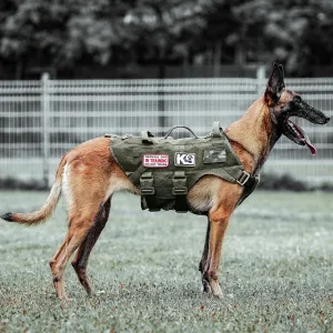 PETAC GEAR Tactical Dog Harness No Pull for Large Working Dogs Military Dogs Vest Police Service Training Dogs Molle Harnesses with Handle … …
